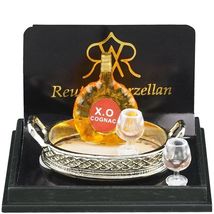 Cognac on Filigree Tray w Brandy Glasses 1.620/5 Reutter Dollhouse Miniature - $28.20