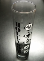 Hollywood Shot Glass Supersized Clear Glass with Black White Print Illustrations - £6.24 GBP