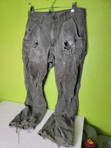 Vintage Carhartt Workwear Pants Denim Jeans Gray Mens 31x30 Distressed Vtg - £100.21 GBP