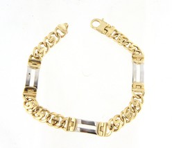 8.75&quot; Unisex Bracelet 10kt Yellow and White Gold 404544 - £706.93 GBP