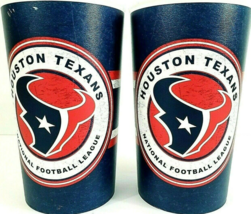 Houston Texans Blue Reusable Plastic BPA Free Set of 2 NFL Licensed 20oz New - £9.02 GBP
