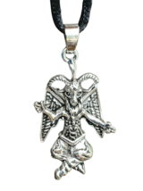 Baphomet Necklace Pendant Statue Lilith Samael Goat of Mendes Satan Occult Cord - £10.28 GBP