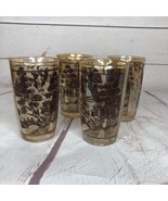 4 Jeanette Marigold Carnival Lusterware Juice Glasses Oriental 4oz Vintage - $423.58 MXN