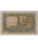 1941 France 20 Francs Note &quot;Science et Travail&quot; Very Good Condition P#92b - $962.51 MXN