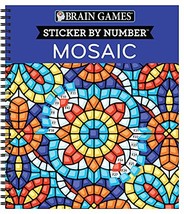 Brain Games - Sticker by Number: Mosaic (20 Complex Images to Sticker) Publicati - £14.09 GBP