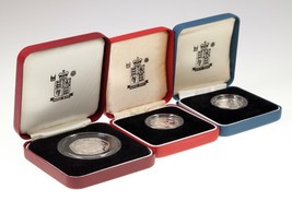 1991-1993 Großbritannien 50 Pence &amp; Ein Pfund Silber Beweis &amp; Piedfort M... - £118.43 GBP