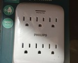 Philips Surge Protector 6 AC Outlet 900 Joules, Protection LED Light - $11.29