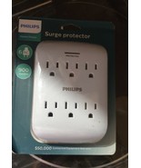 Philips Surge Protector 6 AC Outlet 900 Joules, Protection LED Light - £8.87 GBP