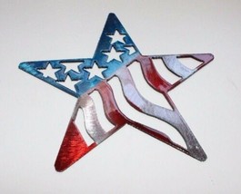 Stars &amp; Stripes Star - Metal Wall Art - Red, White &amp; Blue  24&quot; - £53.13 GBP