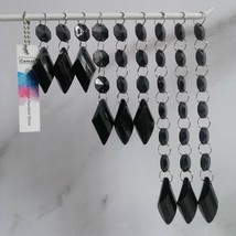 30pcs Black Buttons Pendant Acrylic Octagon Bead Chain Garland Chandelier Party - £7.43 GBP