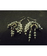 Vintage Bead and Safety Pin Earrings in Silver color - $13.72 CAD