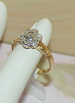 14k .25ct Champagne Diamond Solitaire Cluster Cocktail Ring 2 Tone Size ... - $399.99