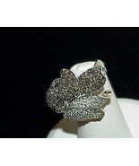 14k 1.50ct Champagne &amp; White Diamond Leaf Ring Size 7 Maple Leaf Multi F... - $26,020.73 MXN