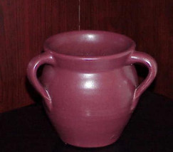Arts &amp; Crafts Old Pot Shop Norwalk CT 3 Handle Vase Antique Burgundy Glaze - $99.99