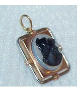 Victorian 14K Hard Stone Warrior Cameo Pendant Edwardian 2Tone Gold Laye... - $12,167.86 MXN