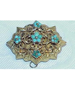 14k Victorian Turquoise Mourning Locket Yellow Gold Filigree Antique Orn... - $799.99