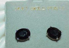 14K 4.00ct Oval Onyx Earrings White Gold Studs 8mm Huge Solitaire Studs &quot;Ovals&quot; - £146.61 GBP