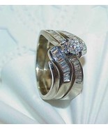 14K 1.00 Ct Diamond Solitaire Baguette Enhancer Ring WG - $849.99