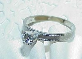 14K .33 Carat VS Diamond Solitaire Ring White Gold Sz 7.5  Engagement - £319.73 GBP