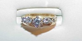 14k 1.00ct 5 Diamond Solitaire Band and Ring Set YG Sz 5 - £905.80 GBP