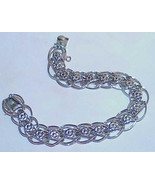 Antique Sterling Silver Charm Bracelet 17.6 Gram Floral top Wide 7.25&quot; L... - £152.69 GBP