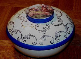 French Nudes Hand Painted Scenic Covered Cobalt Blue Nut Bowl Dish Nuts to You   - £109.45 GBP