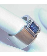 Sterling Silver Amethyst Emerald Cut Band Ring Size 6.5  Hand Made Wide ... - £119.89 GBP
