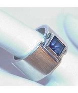 Sterling Silver Amethyst Emerald Cut Band Ring Size 6.5  Hand Made Wide ... - $2,807.82 MXN