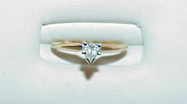 14K .29ct Heart Diamond Solitaire Ring  Enhancer Size 5 Nice 2 Ring Set Vintage - £711.41 GBP