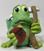 1994 Sprogz Frogs Grim Leaper Reaper Frog Figurine with Scythe - $16.65