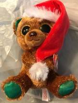 Ty NICHOLAS Sparkly Brown Bear 6&quot; Christmas Beanie Boo New 2018 MWMT Red... - £11.79 GBP