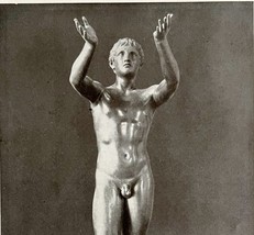 1927 Praying Man Bronze Statue Antique Art Print Ephemera DWN6A - $19.99