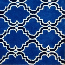 Moroccan Scroll Tile Indigo Handmade Persian Style Woolen Area Rug - 8&#39; ... - $619.00