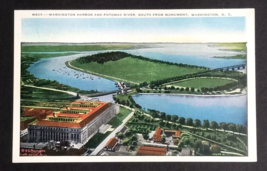 Aerial View Washington DC Harbor &amp; Potomac River Monument UNP Postcard c1920s - £6.28 GBP