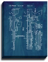 Self-unlocking Device For Recoiling Gun Patent Print Midnight Blue on Canvas - $39.95+