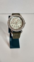 Unbranded Women&#39;s Rhinestone Face Watch Forest Green Silicone Band - $17.81