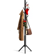 Bamboo Coat Rack Freestanding Adjustable Coat Tree With 3 Sections And 8... - $39.96