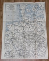 1886 Original Antique Map Of Northwest Germany Hamburg Ruhrgebiet Frankfurt - £15.33 GBP