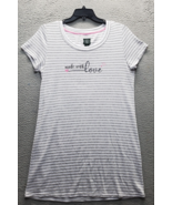 Laura Ashley Sleep Shirt Womens Large Multi Striped Love Heart Graphic P... - $21.33