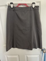 CATO Gray pleated Skirt Size 8 pencil business work belt loops charcoal ... - $11.30