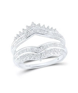 0.75Cttw Diamond Baguette Wrap Enhancer Wedding Ring Guard 14k White Gold - $1,504.80