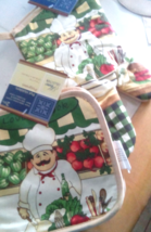 POTHOLDER PAIR 7&quot; - 1 OVEN MITT  13&quot;  - FAT ITALIAN CHEF - TUSCAN STYLE ... - $11.99