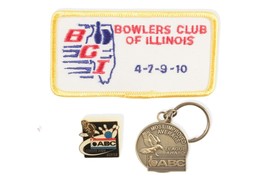 Bowler&#39;s Club of Illinois Patch Pin Keyring ABC - £6.09 GBP