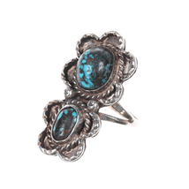 sz8.5 Vintage Native American silver high grade turquoise ring - £183.48 GBP