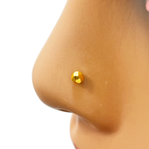 22ct Yellow Gold Plain Gold Diamond Cut Design Nose Stud 3.7mm - $115.33