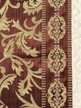Pair Gorgeous Brocade Drapery Panels Handmade Long Fringe Shimmery Burgundy - £91.90 GBP