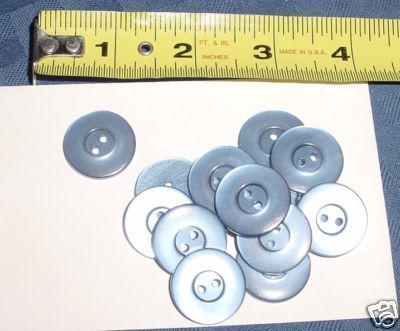 Lot of 14 BLUE translucent molded plastic buttons 7/8" - $3.00
