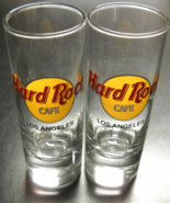 Hard Rock Cafe Los Angeles Shot Glass Tall Style Set of Two Clear Glass ... - £11.91 GBP