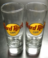 Hard Rock Cafe San Francisco Shot Glass Tall Style Set of Two Clear Glas... - £11.98 GBP