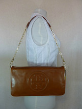 NWT Tory Burch Luggage Brown Leather BOMBE Reva Shoulder Bag/Clutch - $350 - £274.94 GBP